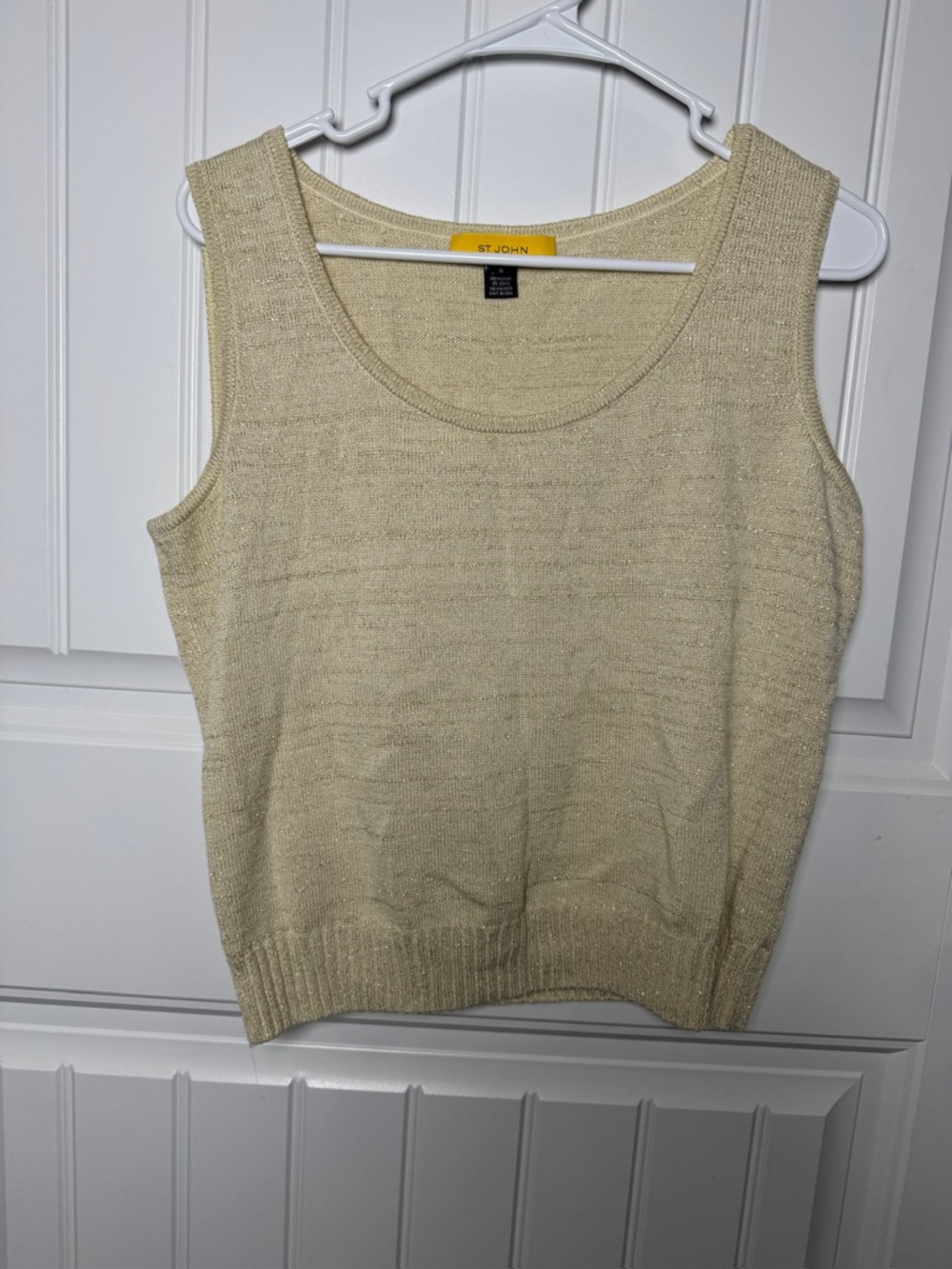 St. John Cream Knit Sleeveless Top - Picture 5 of 5